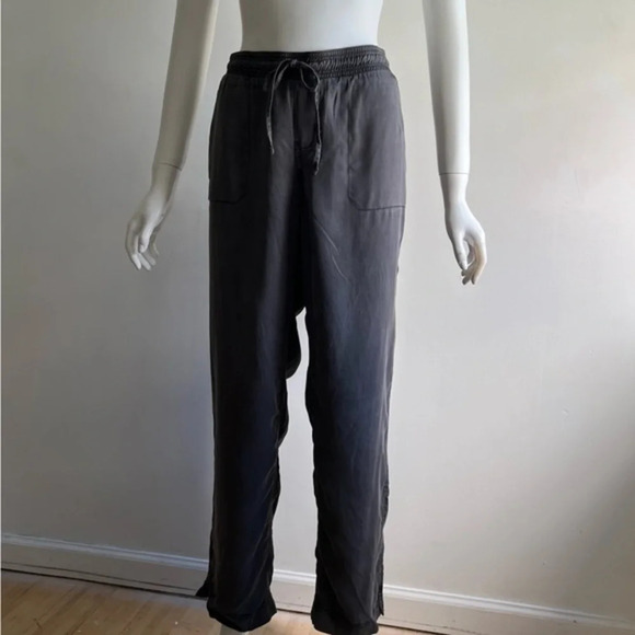Calvin Klein Grey Trousers Pants Joggers High Elastic Waist Size L Wide Legs - Picture 1 of 11
